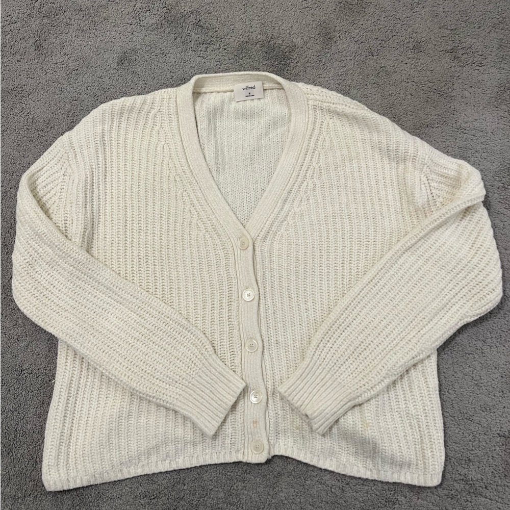 Wilfred Cream Cardigan Sweater